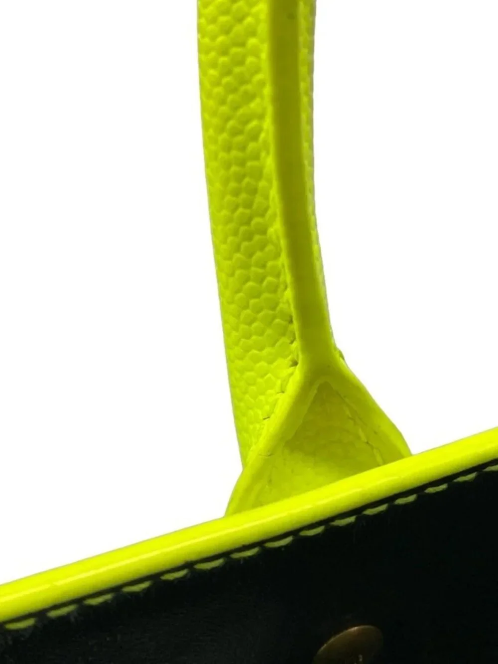 SAINT LAURENT PARIS Sucked Jules Nano 392035 Neon Yellow Leather Handbag
